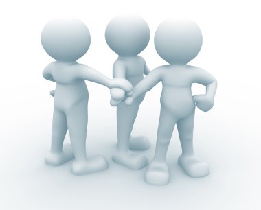 Business team joining hands clipart