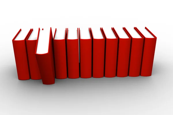 Red books row — Stock Photo, Image