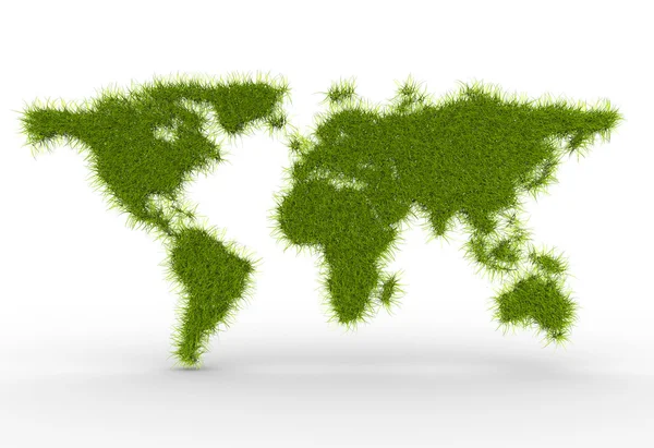 Earth-kaart met gras — Stockfoto