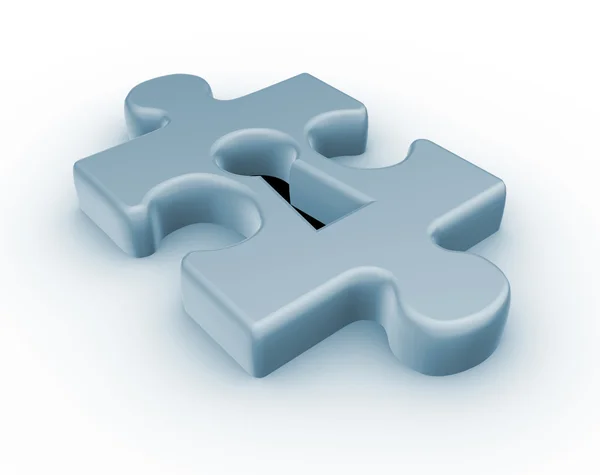 Jigsaw puzzle piece keyhole — Stock Photo, Image