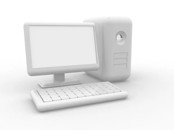 Puste komputer biały — Zdjęcie stockowe