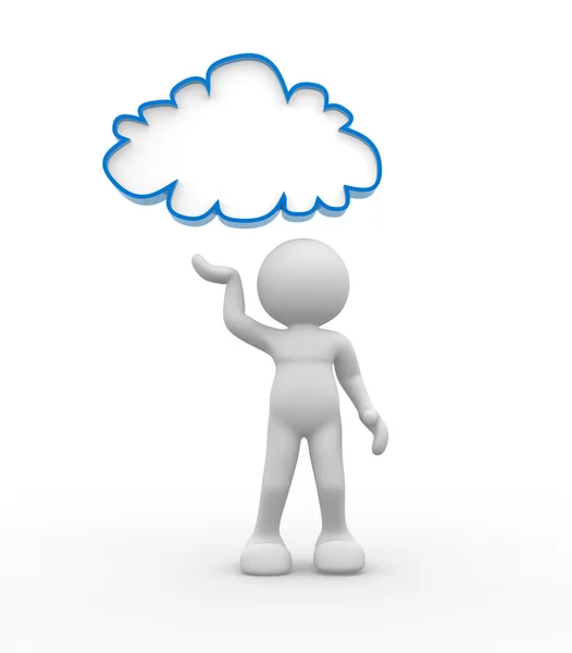 Person with cloud — Stock Photo, Image