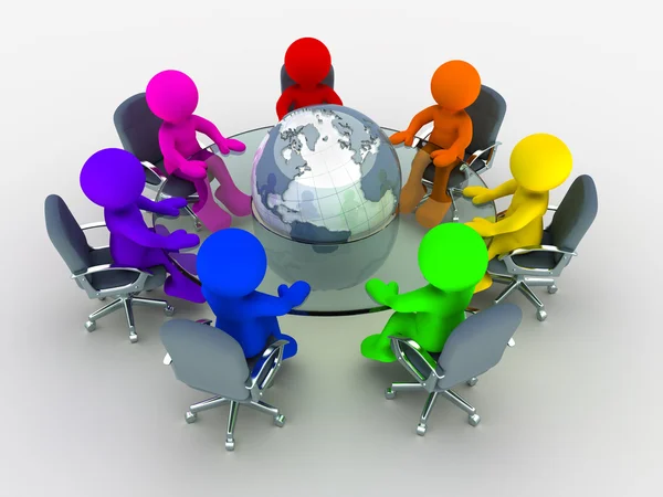 Konferencia asztalnál ülő emberek — Stock Fotó
