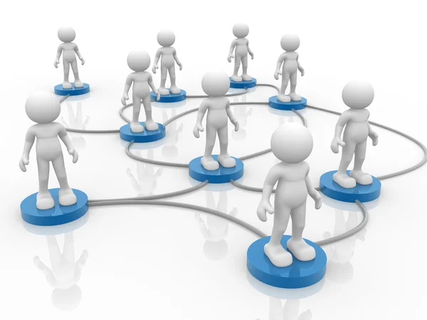 Men arranged in network — Stock Photo, Image