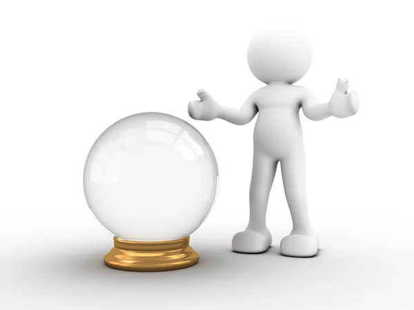 Person with crystal ball — Stock Photo, Image