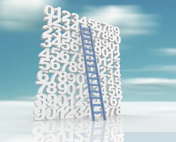 Ladder and wall numbers — Stock Photo, Image