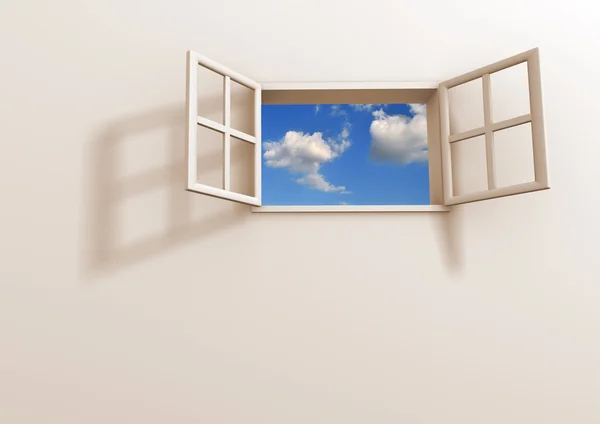 Fönstret öppet mot himlen. — Stockfoto