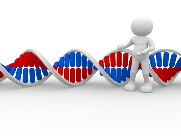 Persona con estructura de ADN — Foto de Stock