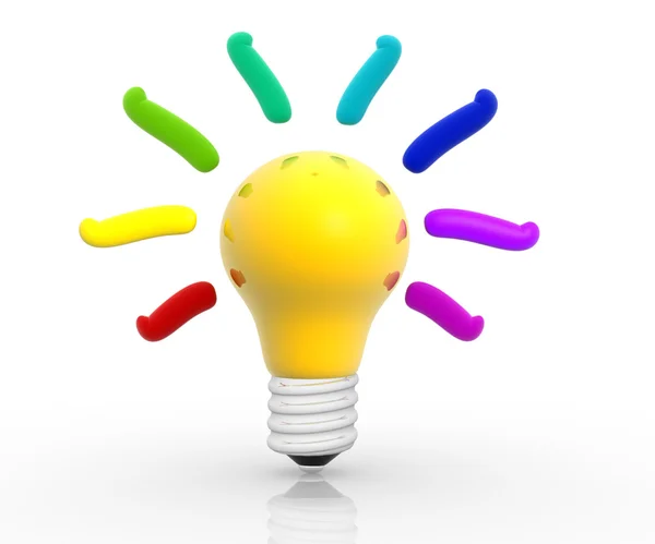 3d colorful Light-bulb — Stock Photo, Image