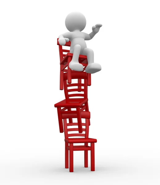 Lidská postava sedí na židlích — Stock fotografie