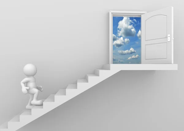 Mann klettert auf Treppe — Stockfoto
