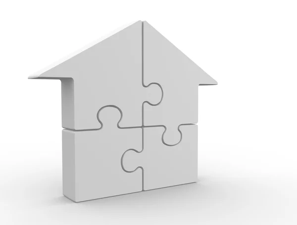 House made of puzzle pieces — Stock Photo, Image