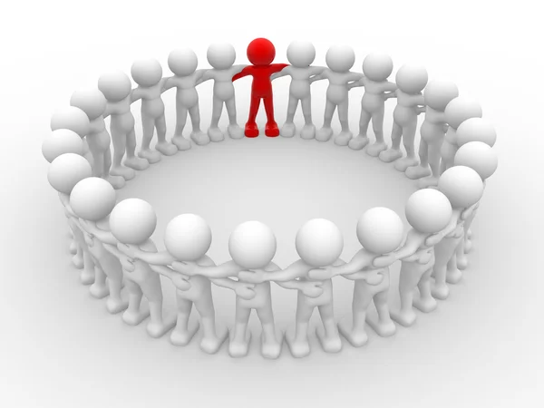 Human character in circle with leadership — Stock Photo, Image