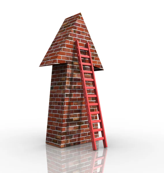 Ladder on brick arrow — Stock Photo, Image