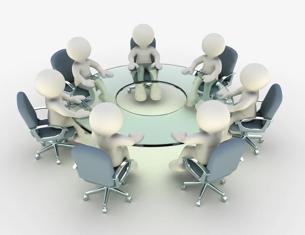 Mensen zitten aan conferentietafel — Stockfoto