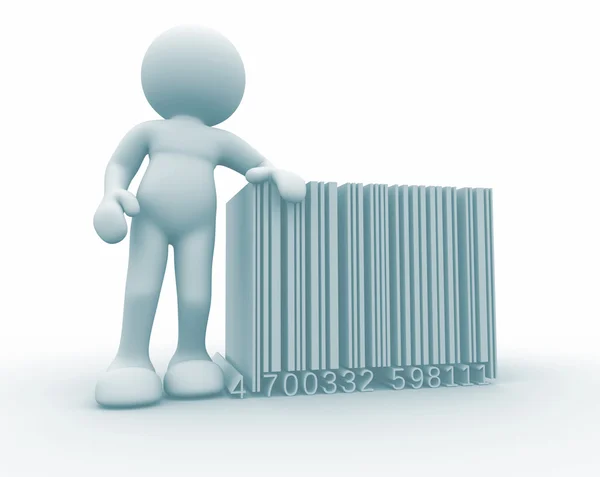 Person leaned on bar code — Stock Photo, Image