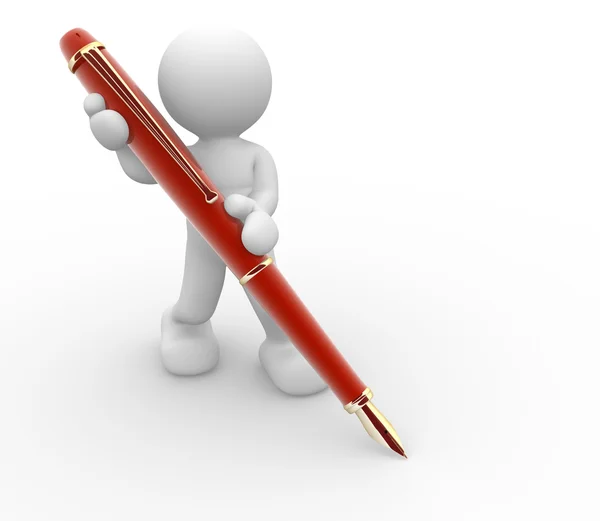 Person with pen — Stock Photo, Image