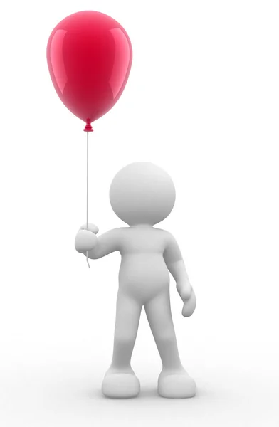 Personagem humano com balão — Fotografia de Stock