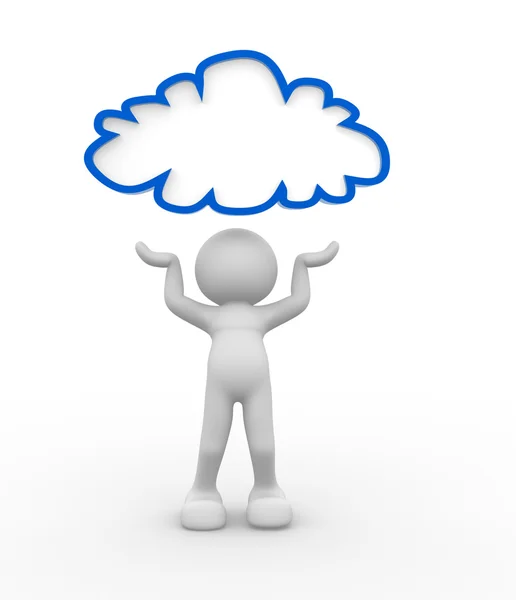Person with cloud — Stock Photo, Image