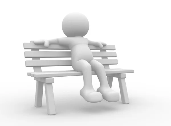 Persona seduta sulla panchina — Foto Stock
