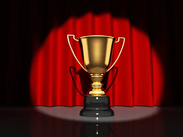 Golden champion cup-trophy — Stock Photo, Image