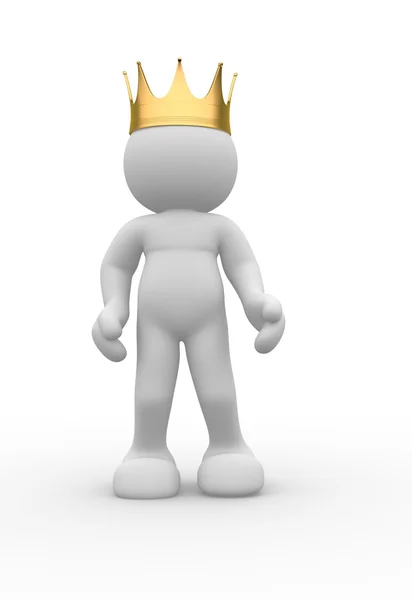 Icono de gente con corona real — Foto de Stock