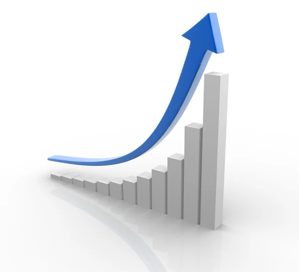 Pilen i diagrammet — Stockfoto
