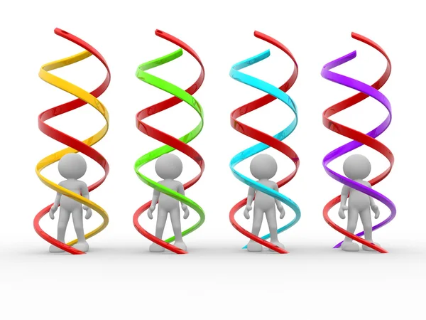 Human characters and symbol DNA — Stock Photo, Image