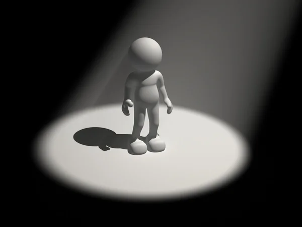 Caracterul uman în punctul reflector de lumină — Fotografie, imagine de stoc