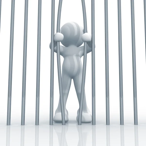 Person character escaping from prison Stock Photo