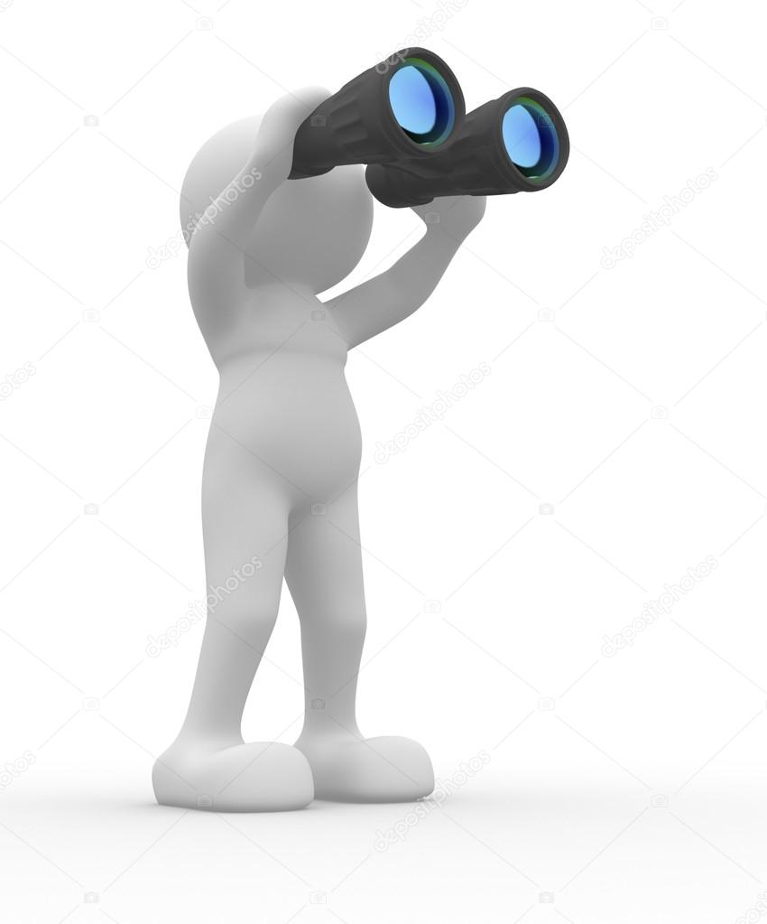 Person looking through binoculars