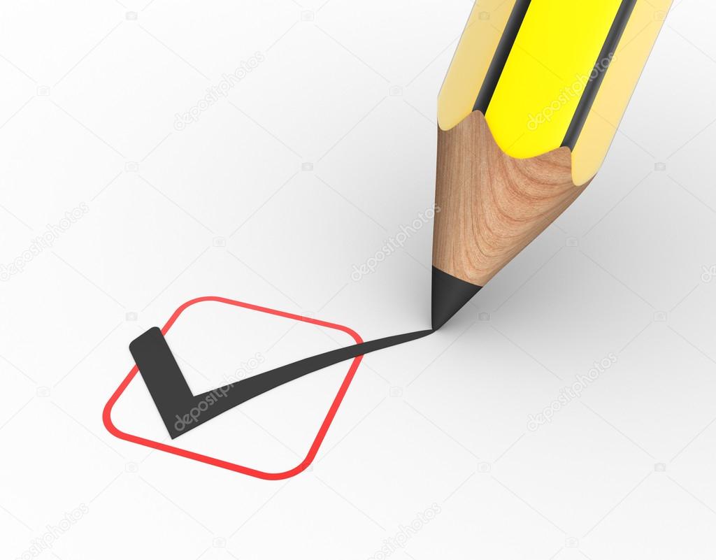 Pencil and check mark — Stock Photo © orlaimagen #59610347