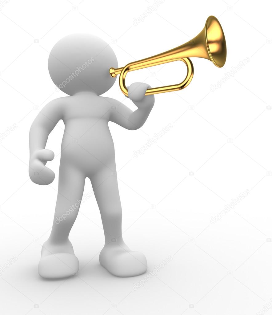 People icon playing trumpet
