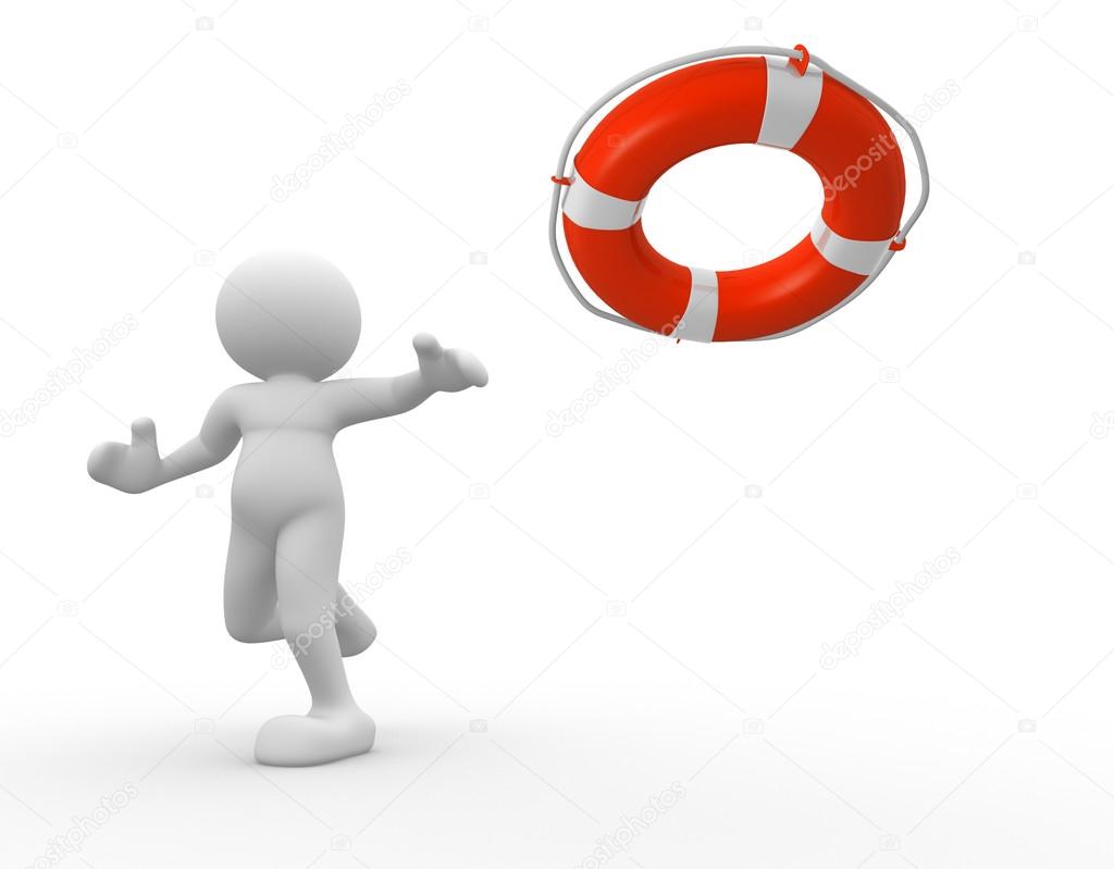 Person with life buoy