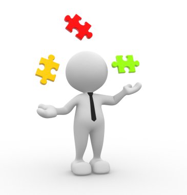 Puzzle parçaları ile oynayan kişi