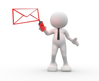 Adam bir zarf çizim