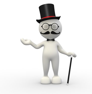 Kişi şapka ve baston