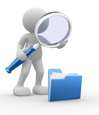 Kişi klasörü ve Büyüteç camı