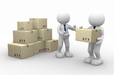 Erkekler ve karton kutular