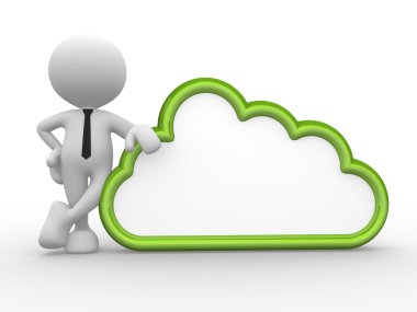 Bulut ile duran kişi