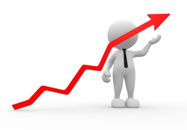 Kırmızı oklu iş adamı