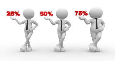 İnsanlar ve yüzde işaretleri