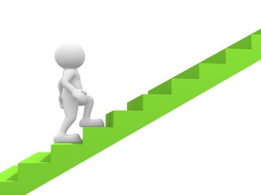 merdiven üzerinde 3D adam