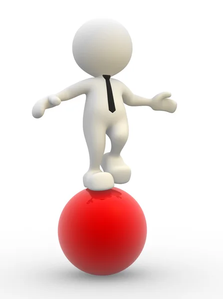 Person in equilibrium on ball — Stock Photo, Image