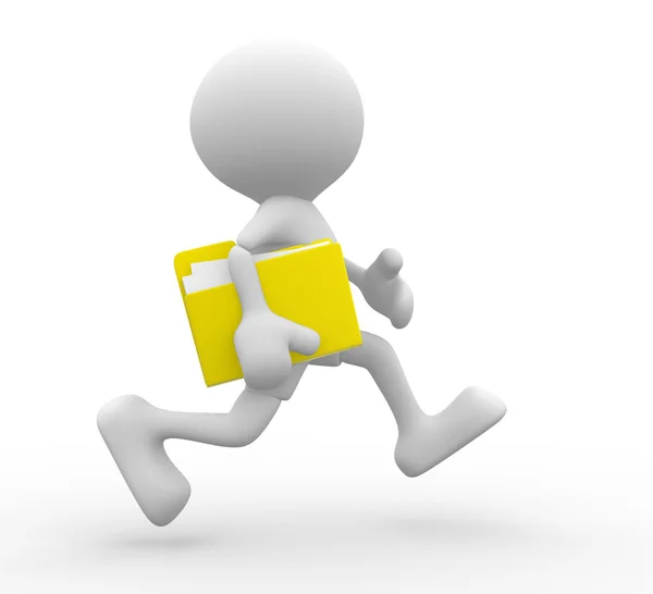 Person running with folder — Stock Photo, Image