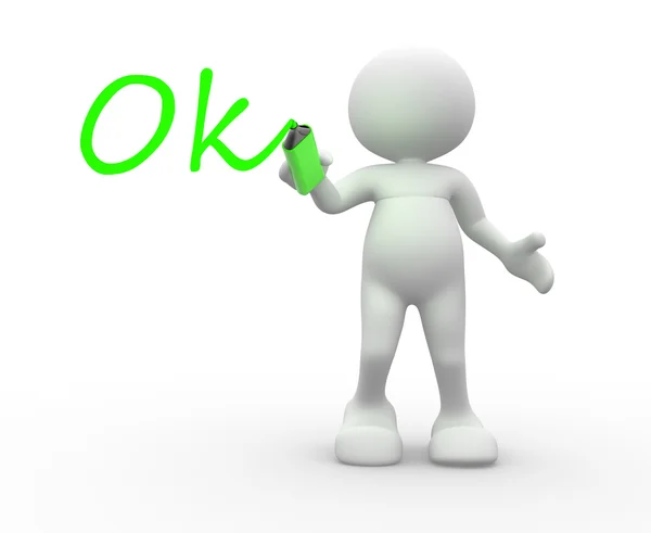 Man ritade word "ok" — Stockfoto