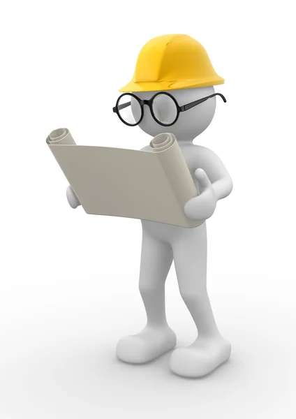 Engineer with project — Stock Photo, Image