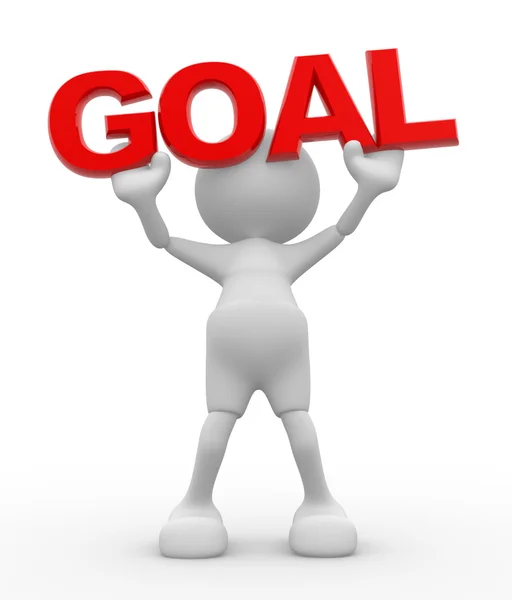 Man holding word "Goal" — Stock Photo, Image