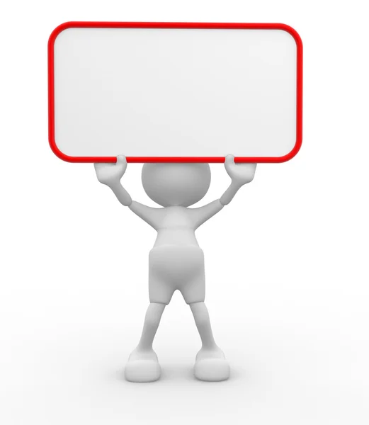 Person with blank board — Stock Photo, Image