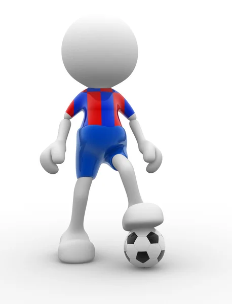 Футболист и мяч — стоковое фото
